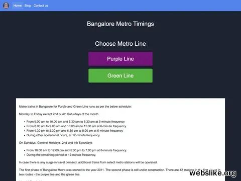 bangaloremetrotimings.com