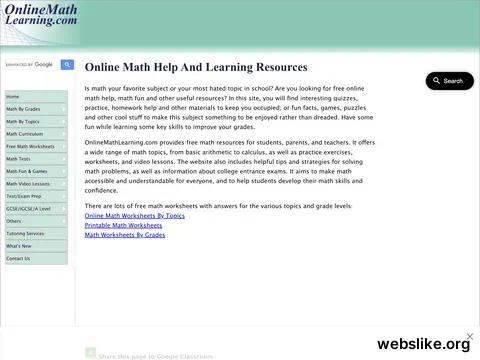 onlinemathlearning.com