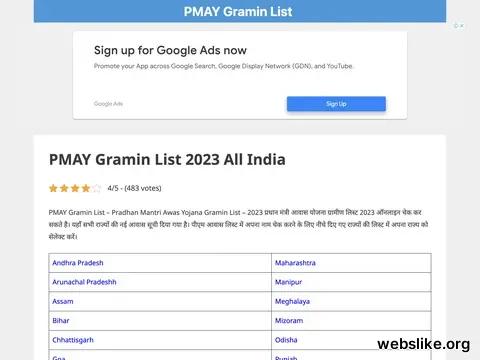 pmaygraminlist.in