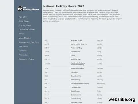 theholidayhours.com