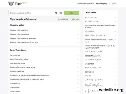 tiger-algebra.com