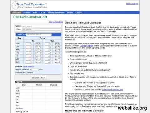 timecardcalculator.net